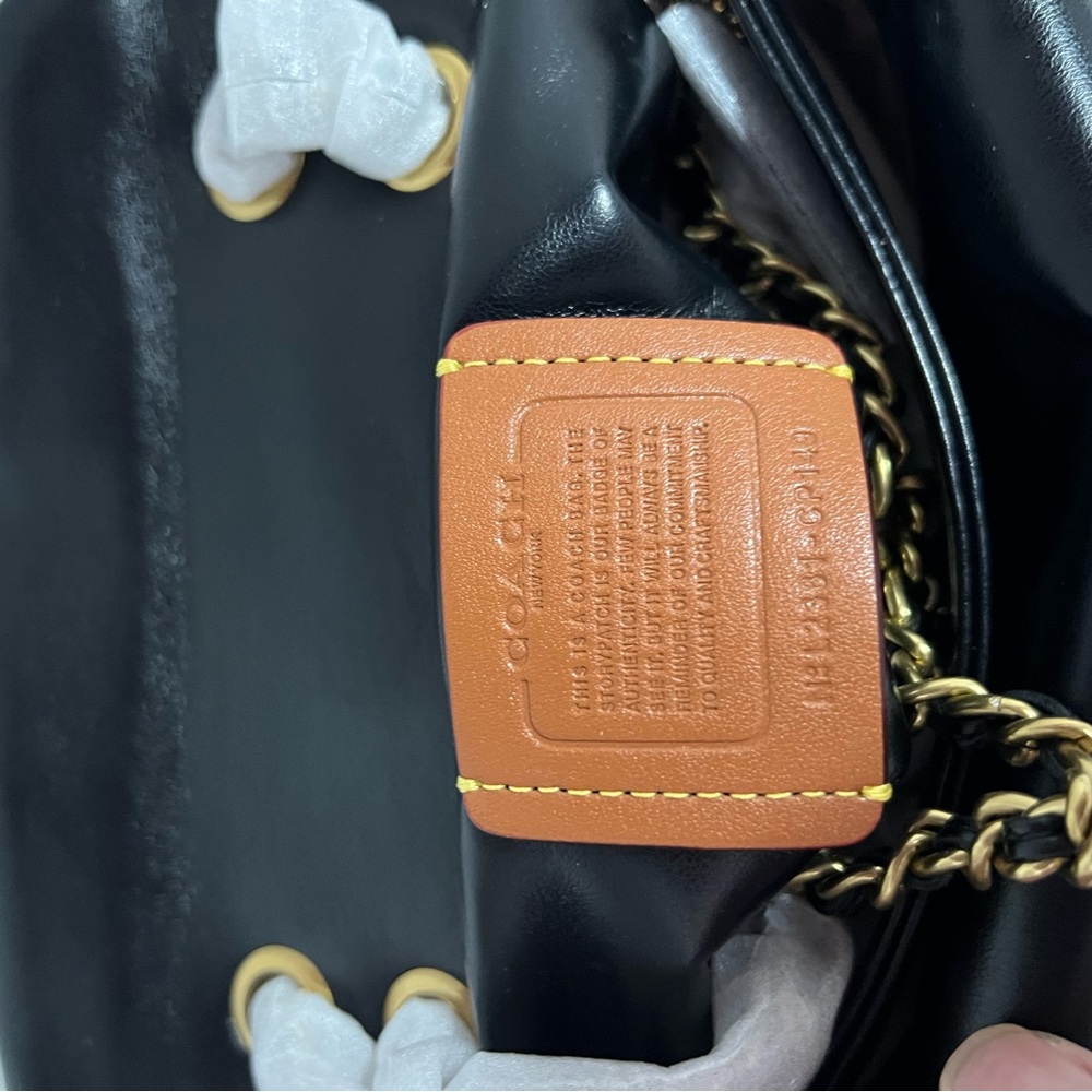 Coach Black Quilted Shoulder Bag with Gold Hardware - Picture 5 of 6